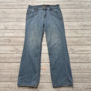 Y2K Urban Star Jeans Women's 14 Blue Medium Wash Denim Straight Leg Relaxed Fit